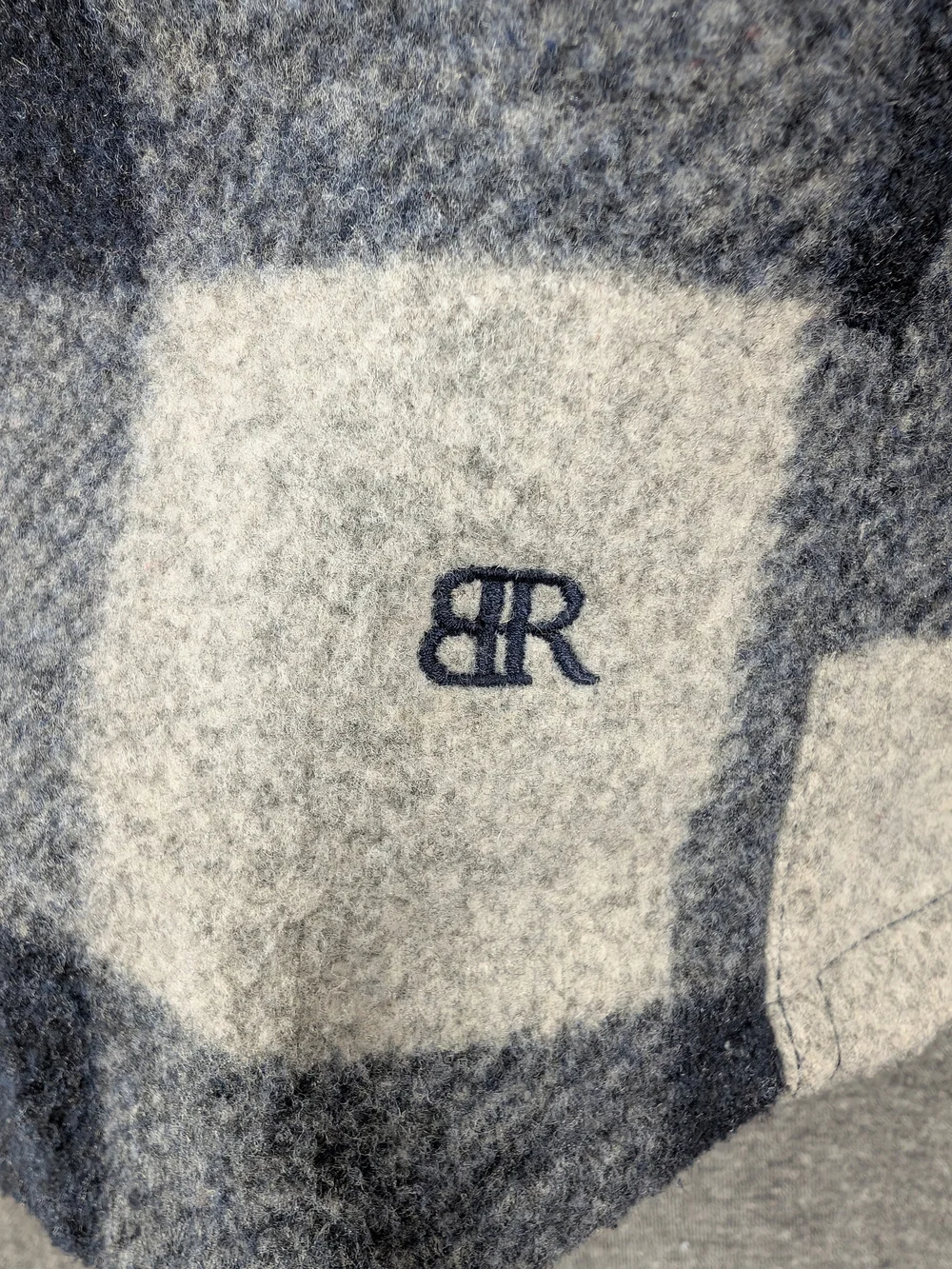 Banana Republic Men's Navy & Gray Plaid Wool Overshirt